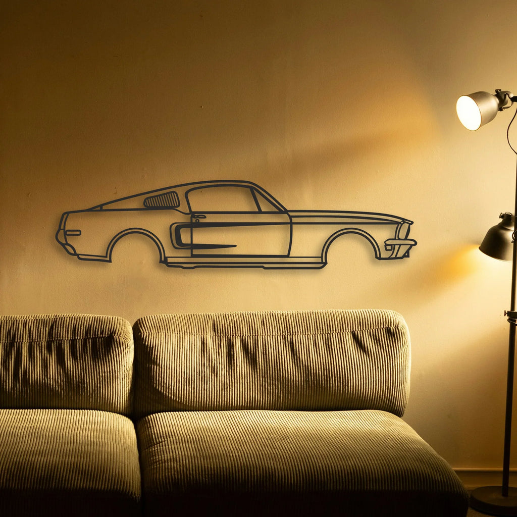 MUSTANG GT390 Classic Silhouette Metal Wall Art - Tinvibe