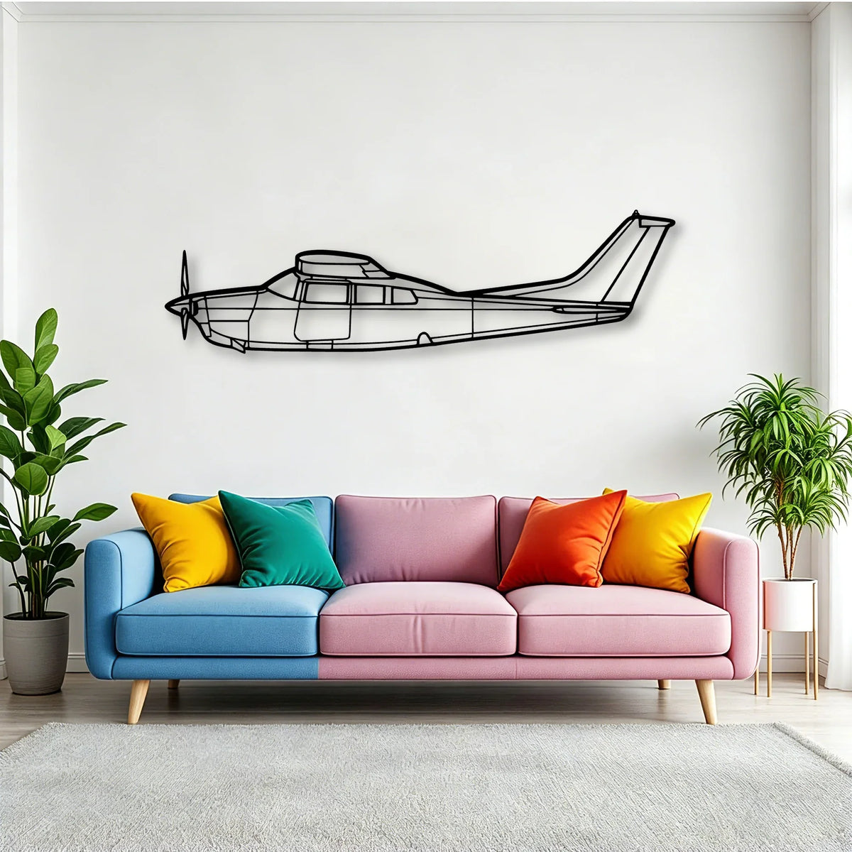 170B 9 Classic Aircraft Silhouette Metal Wall Art - Tinvibe