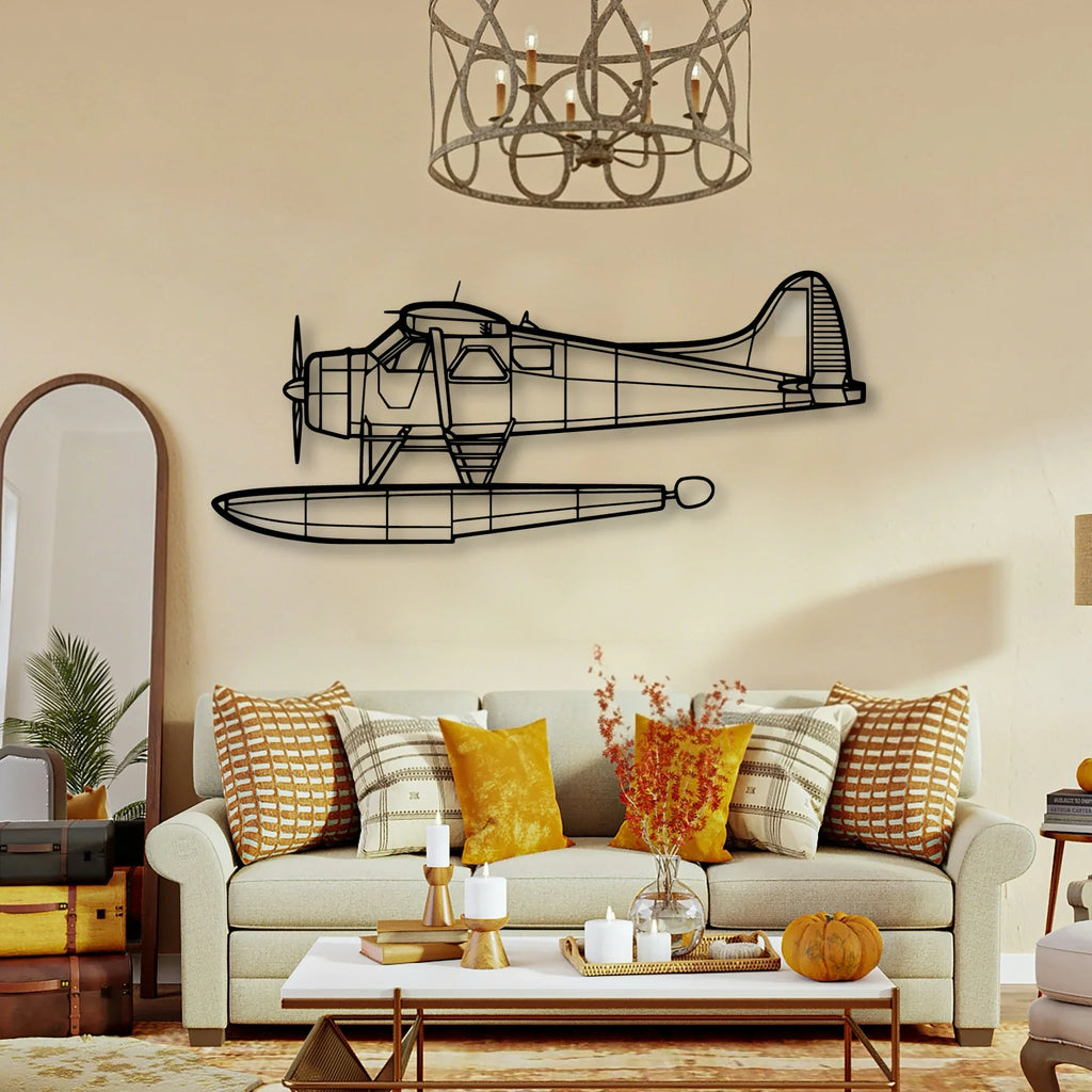 170B Float 2 Classic Aircraft Silhouette Metal Wall Art - Tinvibe