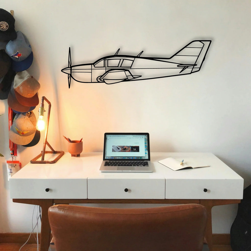 180 Skywagon 4 Classic Aircraft Silhouette Metal Wall Art - Tinvibe