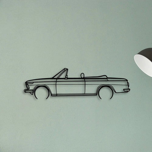 2002 1971 Cabrio Classic Silhouette Metal Wall Art - Tinvibe