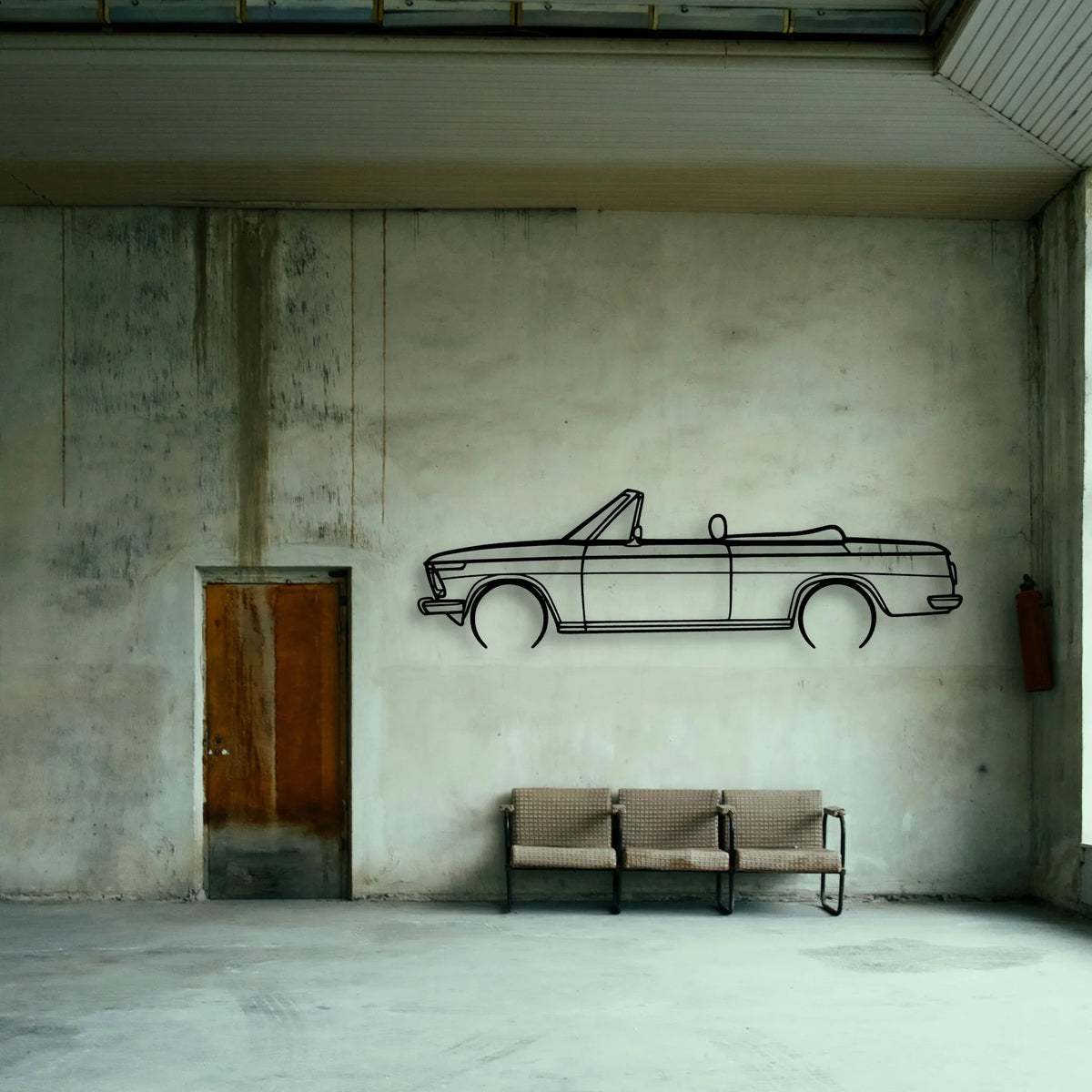 2002 1971 Cabrio Classic Silhouette Metal Wall Art - Tinvibe
