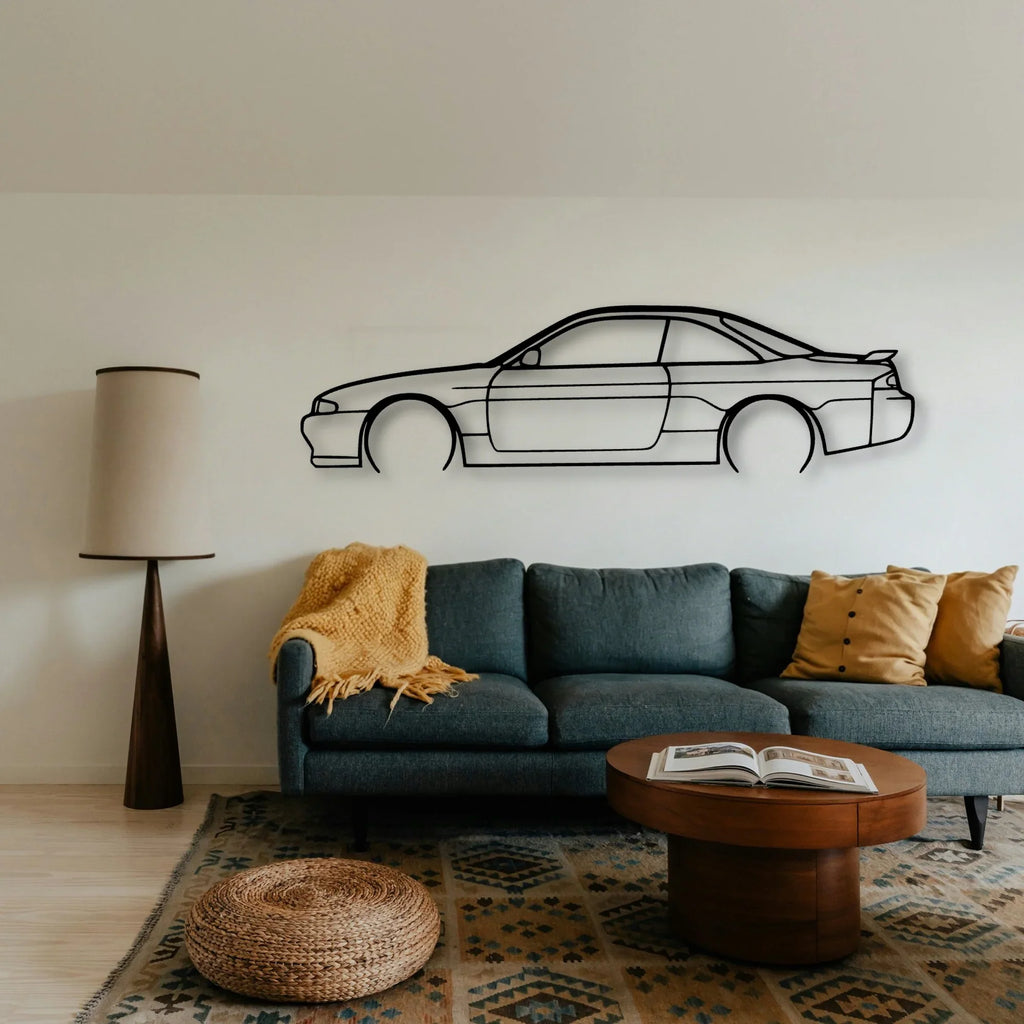 200SX S14 2 Classic Silhouette Metal Wall Art - Tinvibe