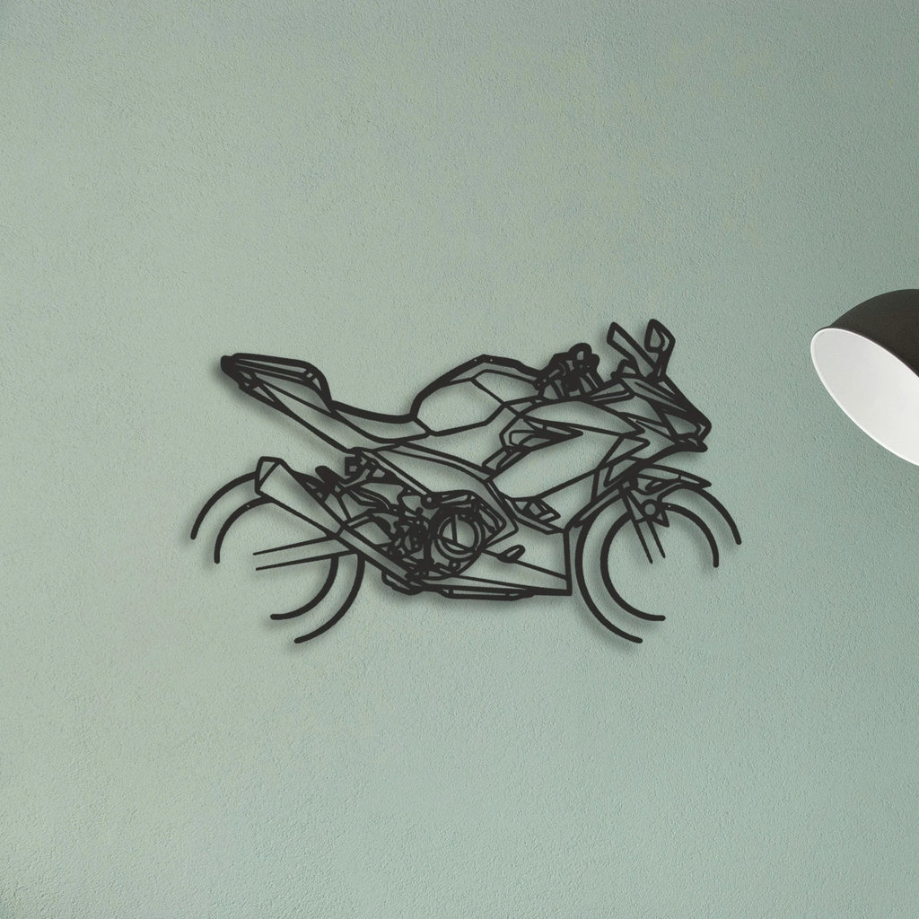 2020 Kawasaki Ninja 400 Classic Motorcycle Silhouette Metal Wall Art - Tinvibe