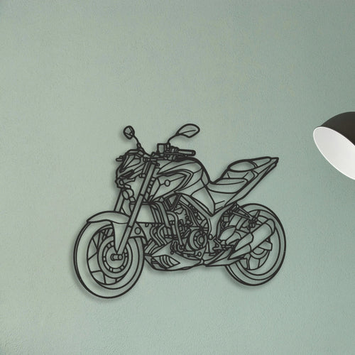 2020 Yamaha MT Classic Motorcycle Silhouette Metal Wall Art - Tinvibe
