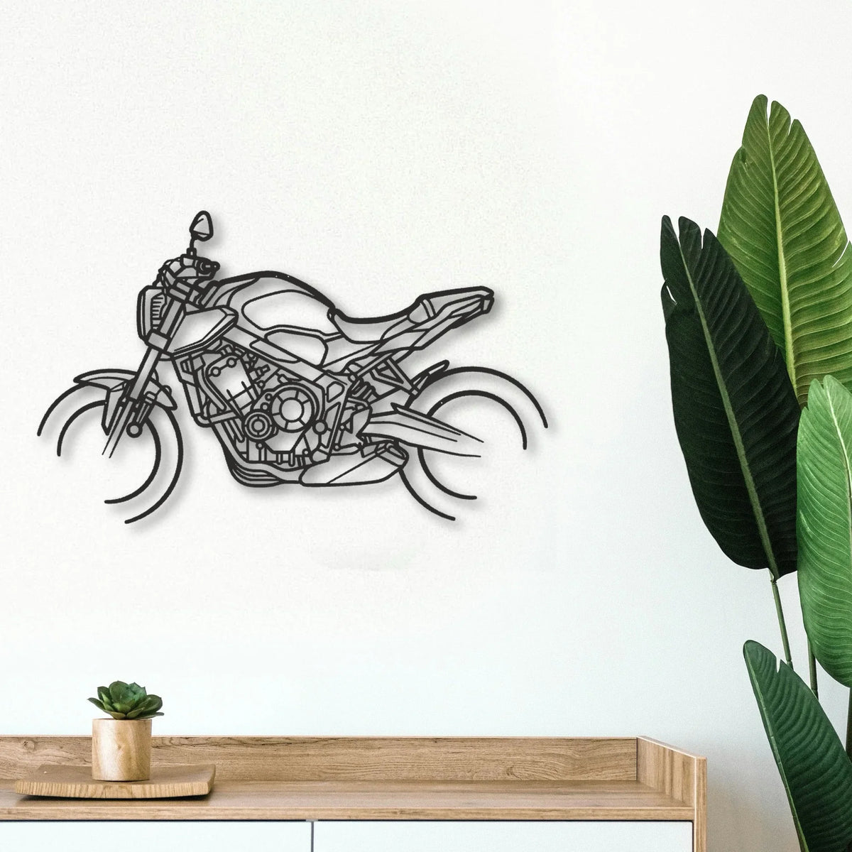 2021 Honda CB650R Classic Motorcycle Silhouette Metal Wall Art - Tinvibe