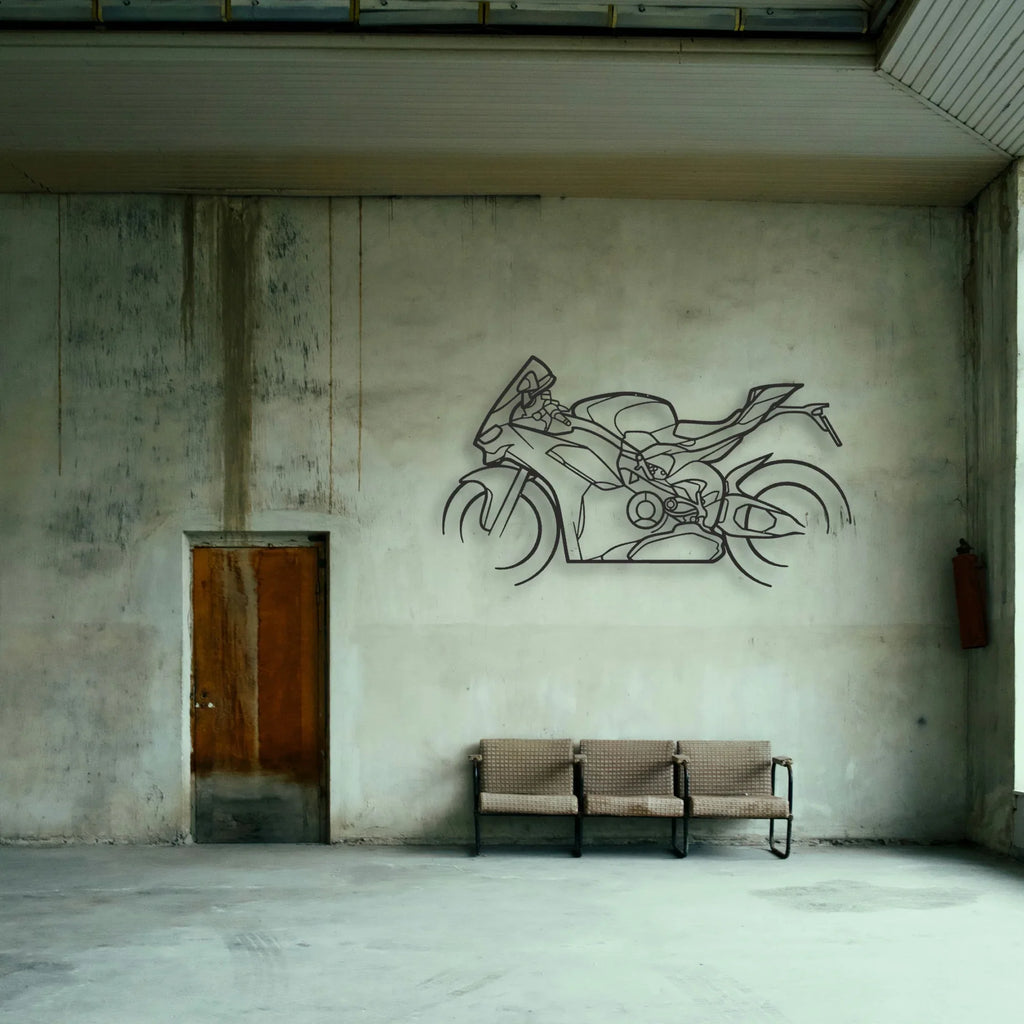 2024 Ducati Panigale V2 Classic Motorcycle Silhouette Metal Wall Art - Tinvibe
