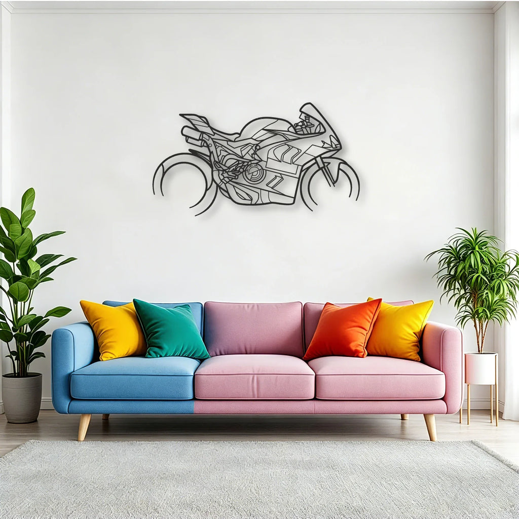 2024 Ducati Panigale V4 Bagnaia Classic Motorcycle Silhouette Metal Wall Art - Tinvibe