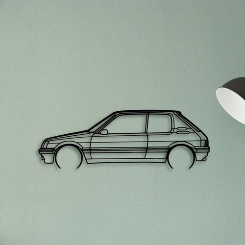 205 GTI 3 Classic Silhouette Metal Wall Art - Tinvibe