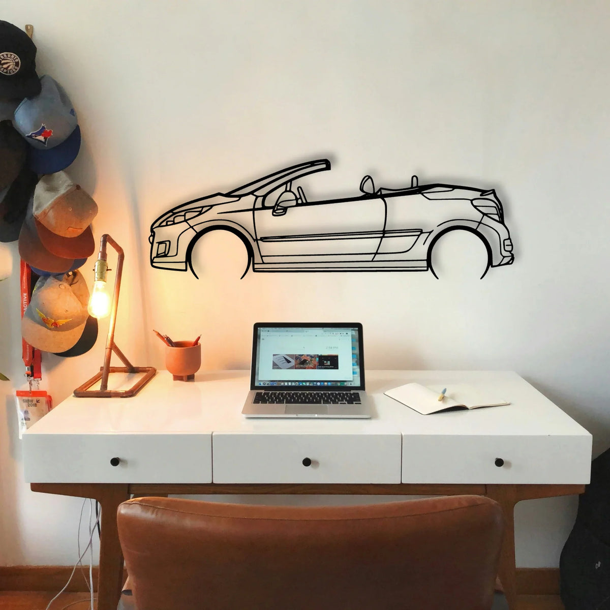 207 CC 2010 Classic Silhouette Metal Wall Art - Tinvibe