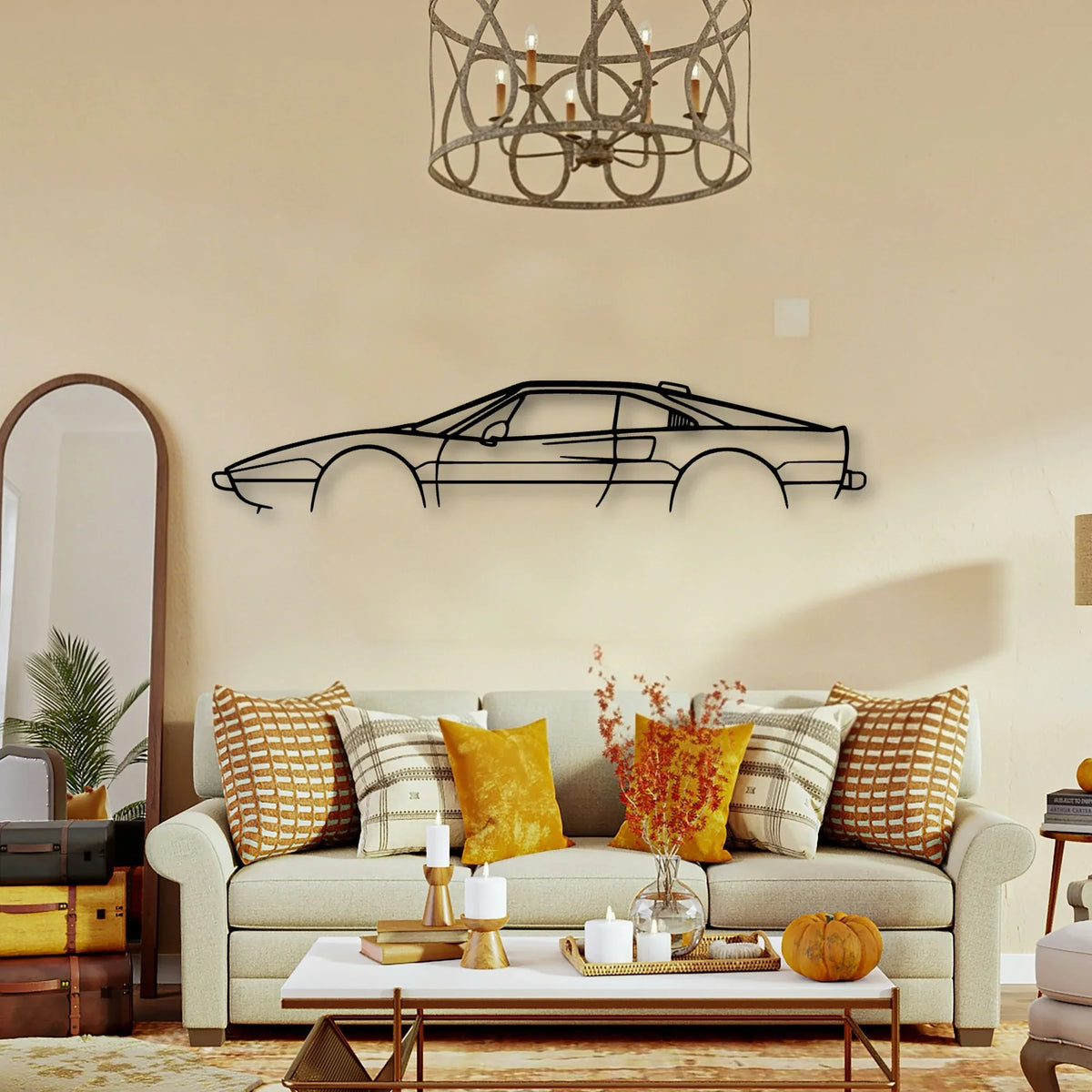 208 GTB Turbo Classic Silhouette Metal Wall Art - Tinvibe