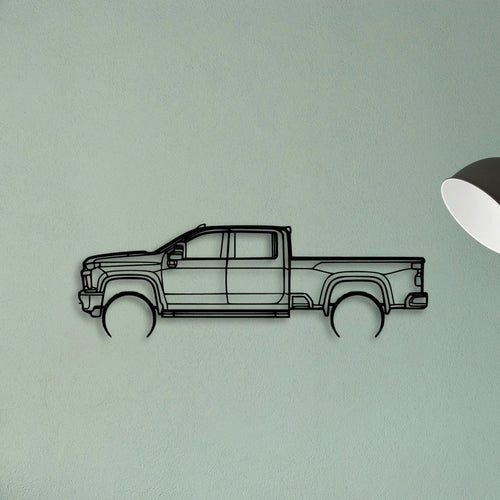 3500 High Country 2022 Classic Silhouette Metal Wall Art - Tinvibe
