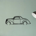 3 Window Coupe 1937 Classic Silhouette Metal Wall Art - Tinvibe