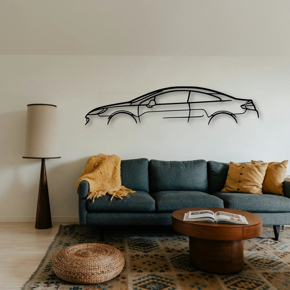 407 Coupe Classic Silhouette Metal Wall Art - Tinvibe