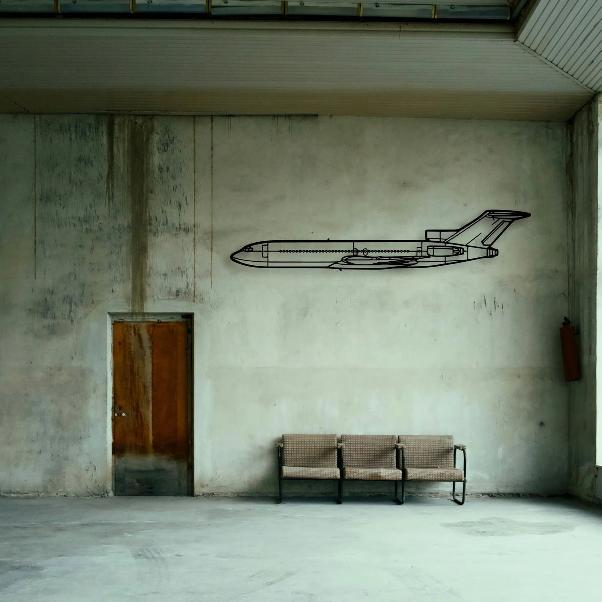 727 Classic Aircraft Silhouette Metal Wall Art - Tinvibe
