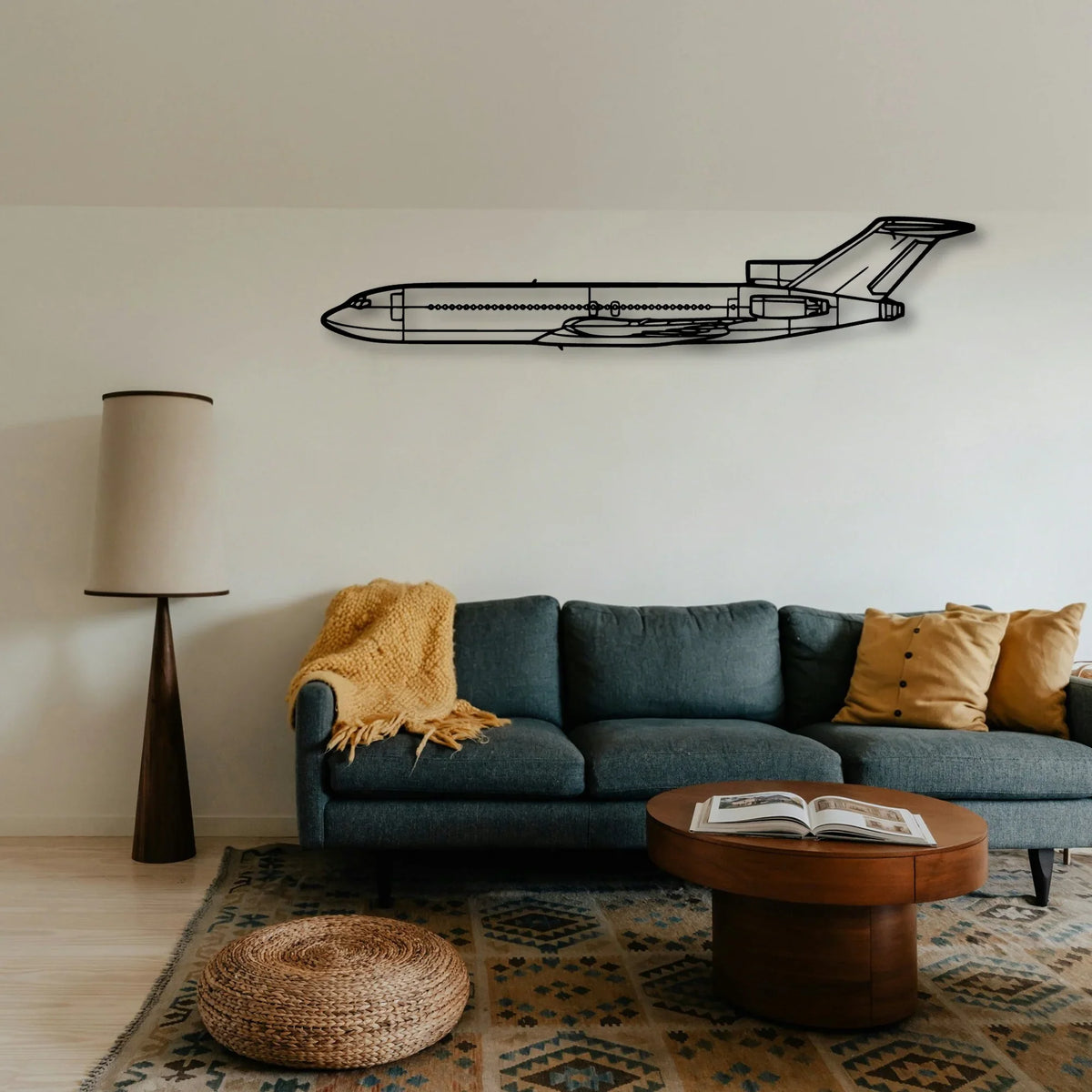 727 Classic Aircraft Silhouette Metal Wall Art - Tinvibe