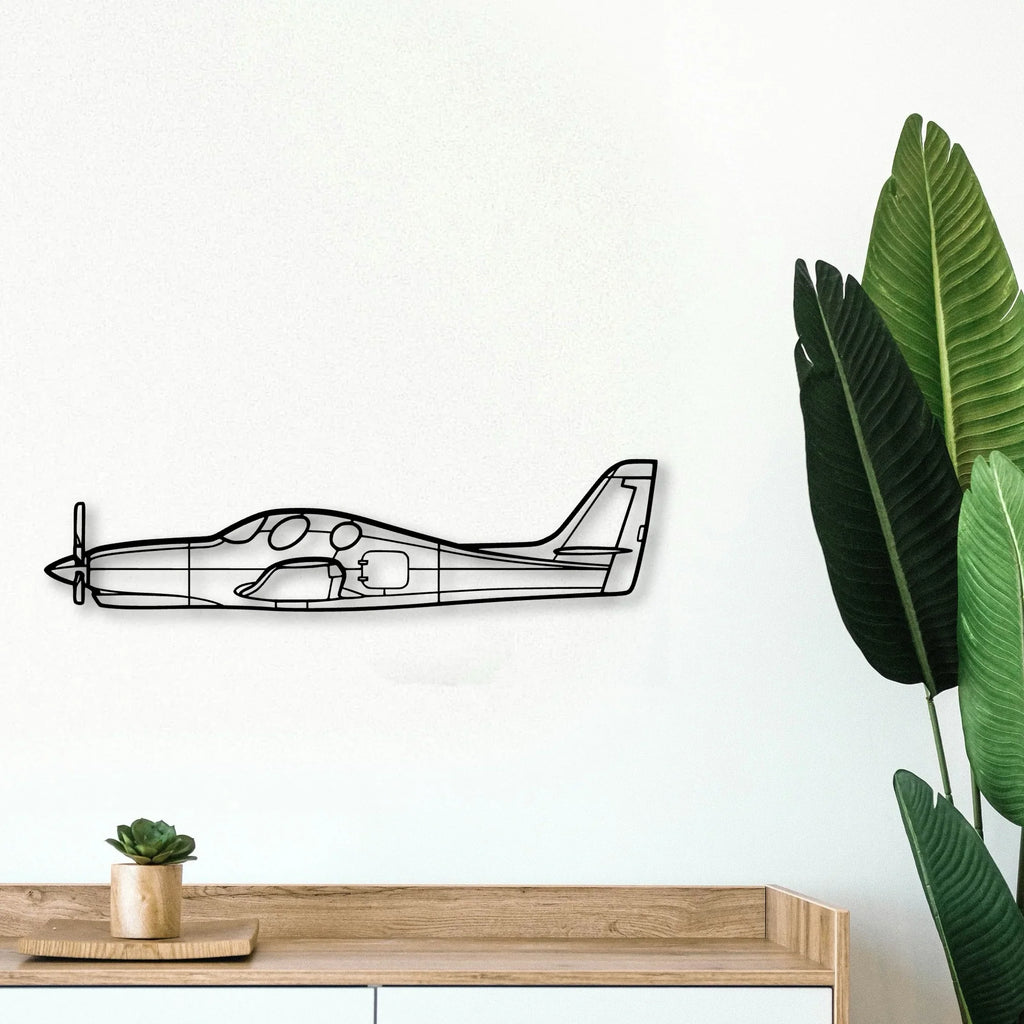 7AC Champion Classic Aircraft Silhouette Metal Wall Art - Tinvibe