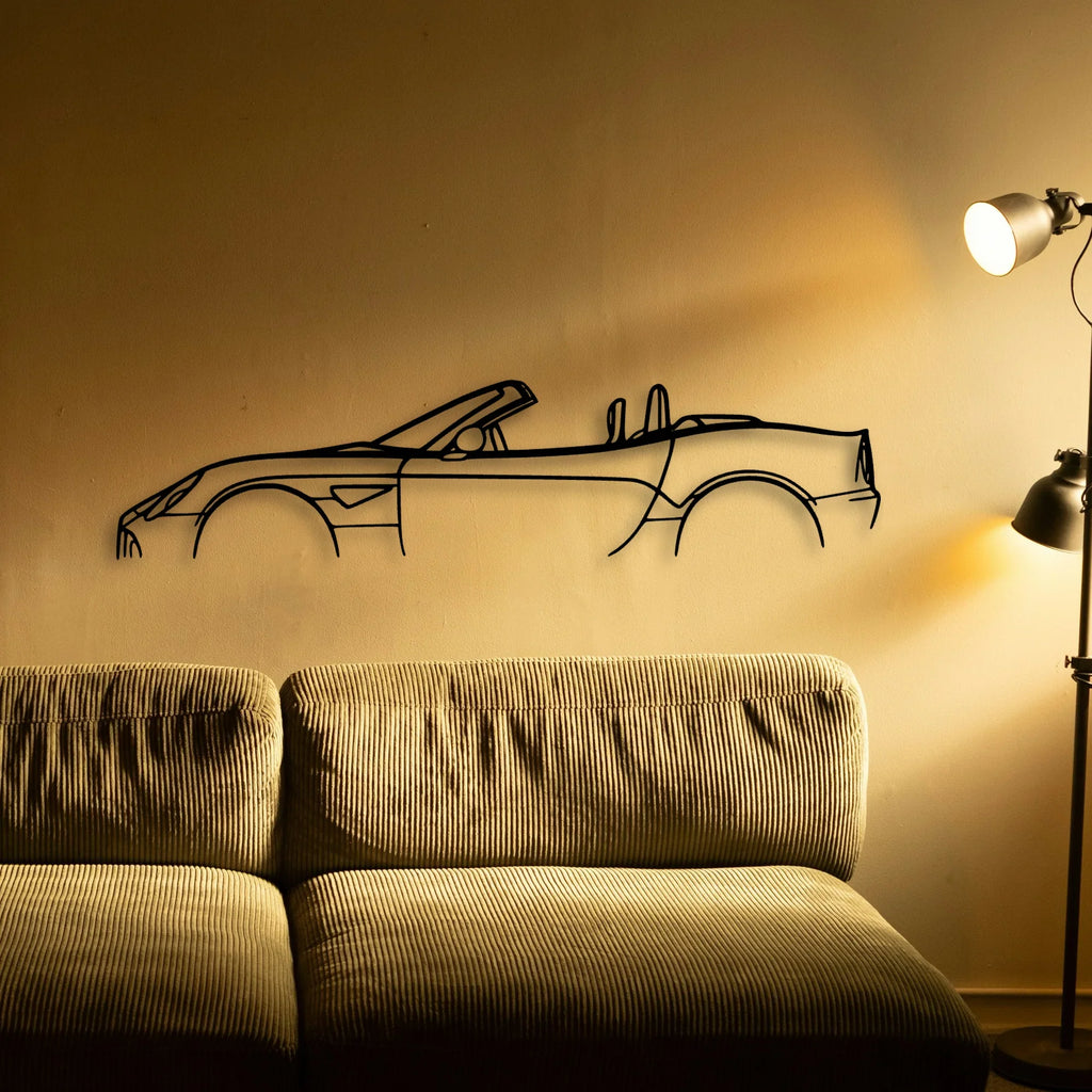 8C Cabrio 2013 Classic Silhouette Metal Wall Art - Tinvibe