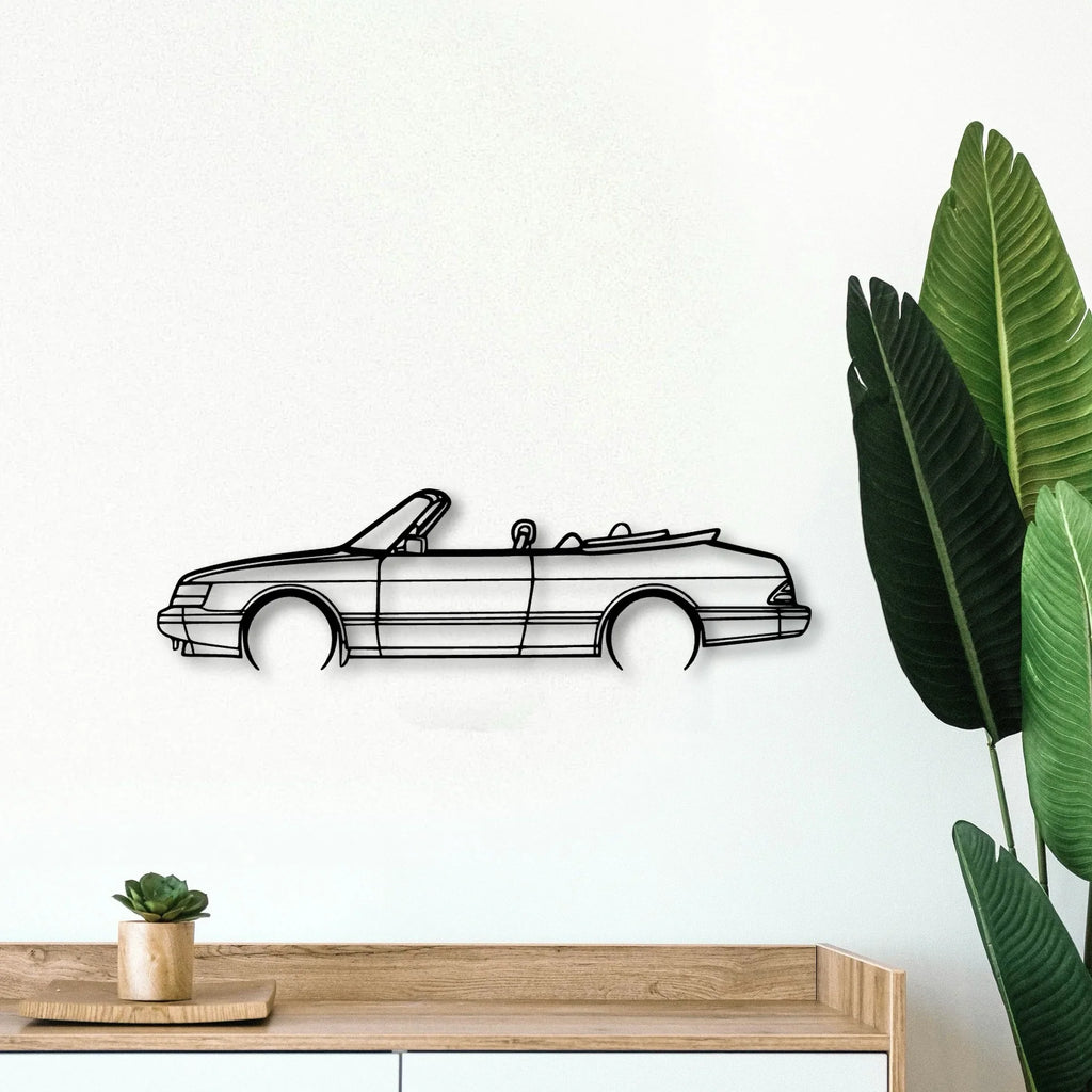 900 Convertible 1990 Classic Silhouette Metal Wall Art - Tinvibe