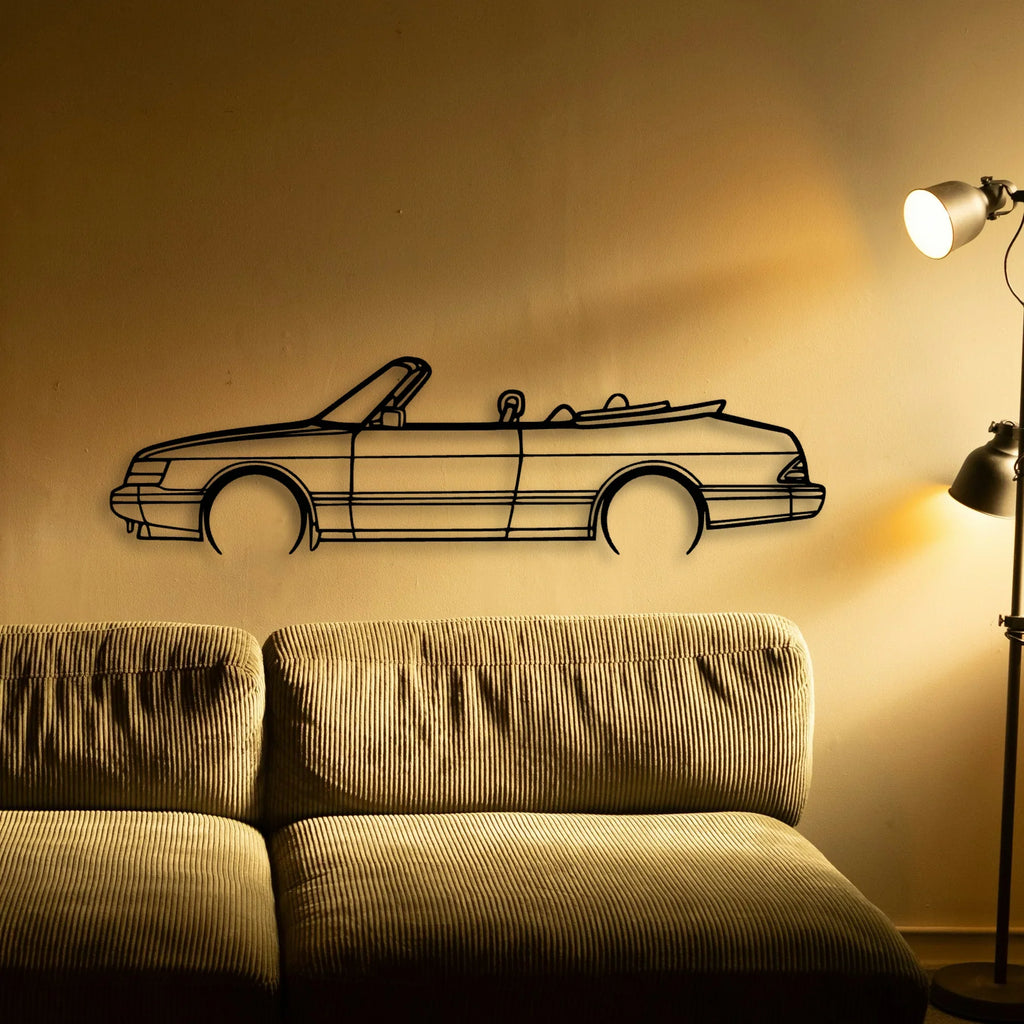 900 Convertible 1990 Classic Silhouette Metal Wall Art - Tinvibe