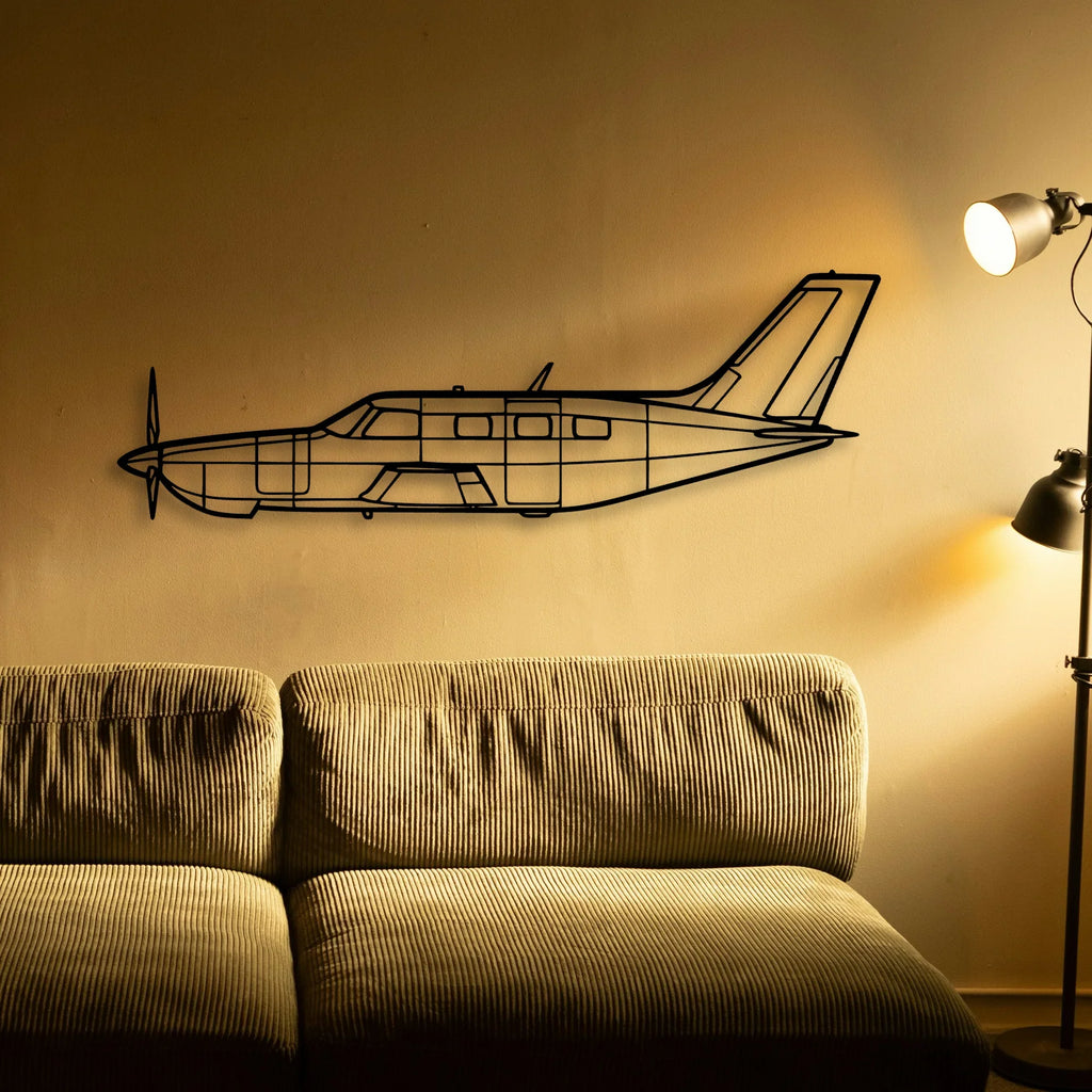 95 B55 Baron Classic Aircraft Silhouette Metal Wall Art - Tinvibe