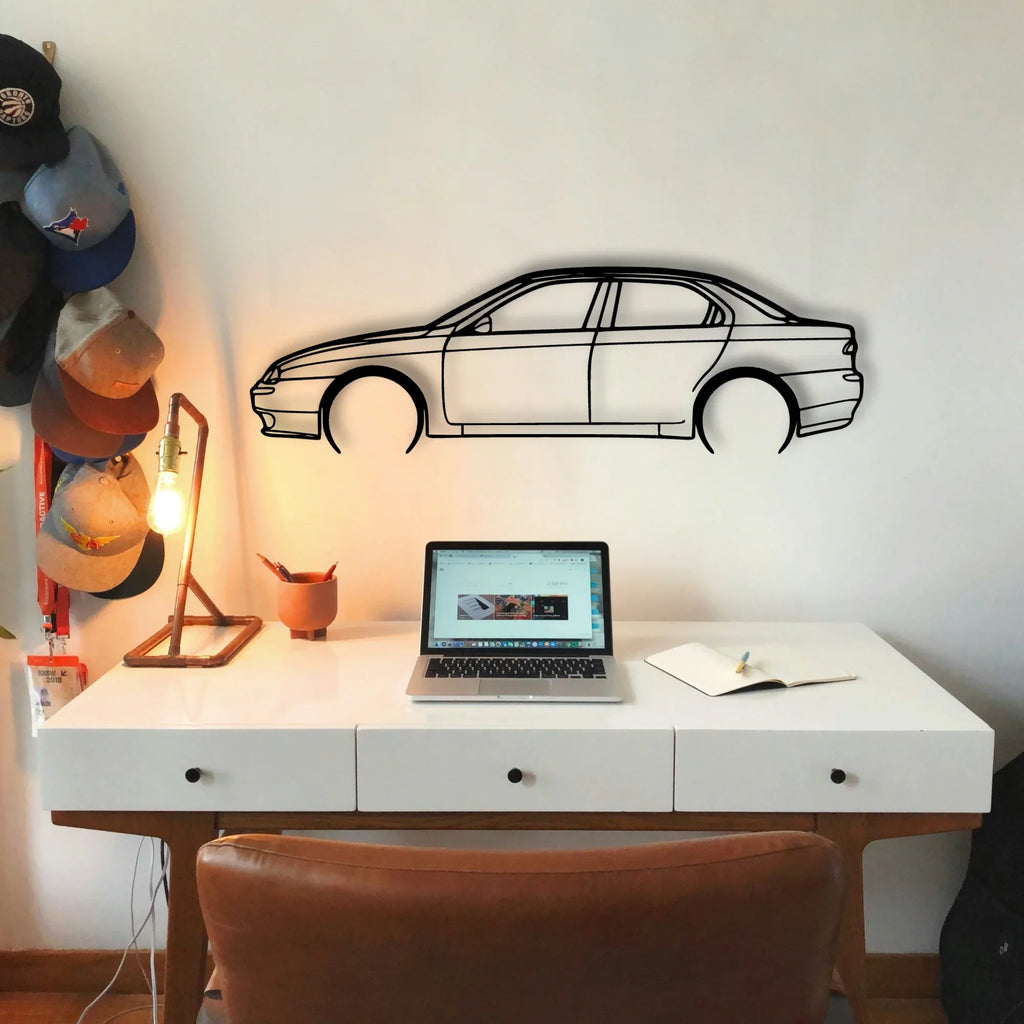 Alfa 156 1998 Classic Silhouette Metal Wall Art - Tinvibe