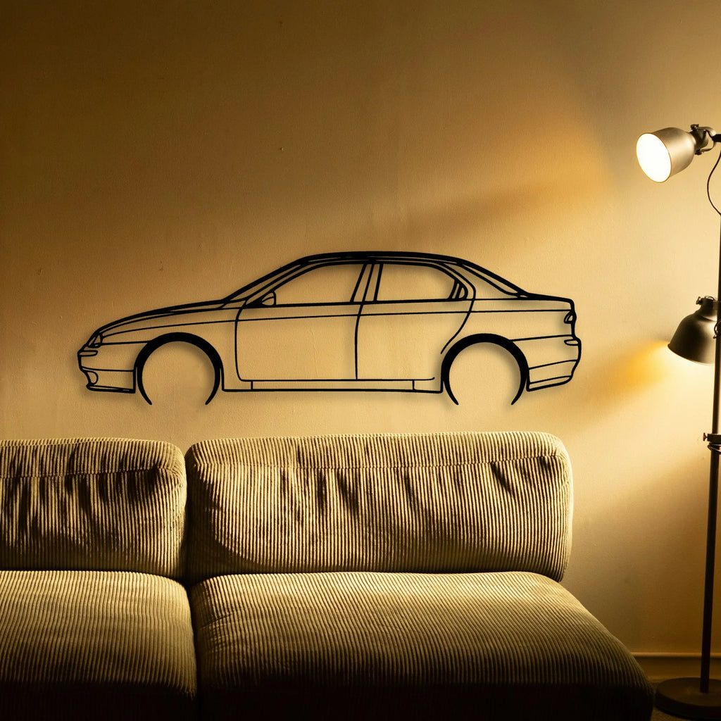 Alfa 156 1998 Classic Silhouette Metal Wall Art - Tinvibe
