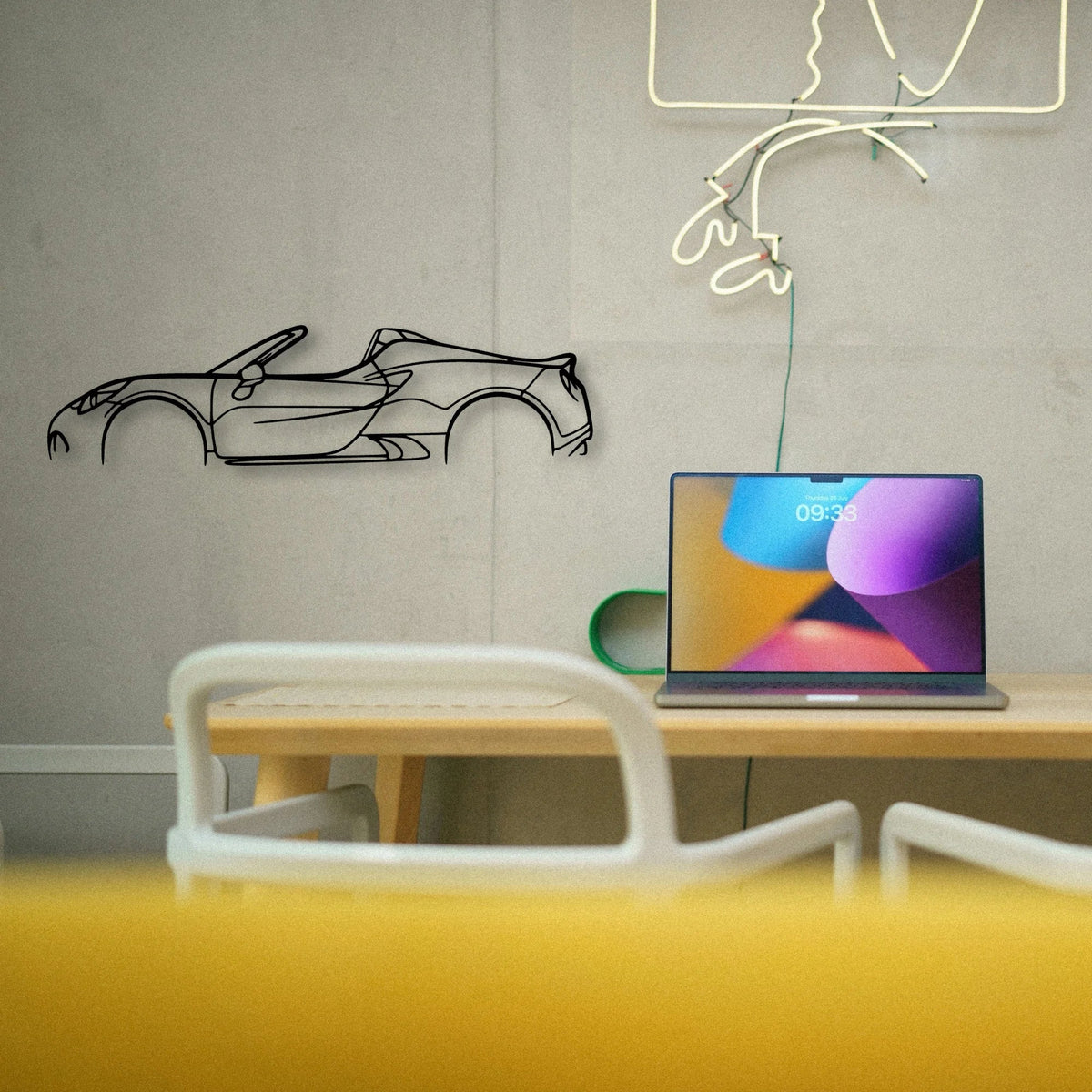 Alfa 4C Spider Classic Silhouette Metal Wall Art - Tinvibe