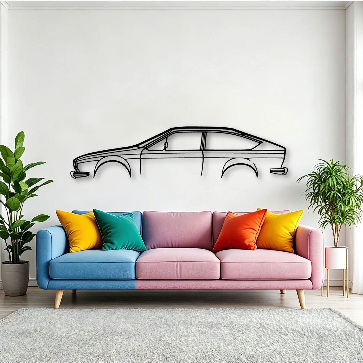 Alfa Alfetta GTV Classic Silhouette Metal Wall Art - Tinvibe