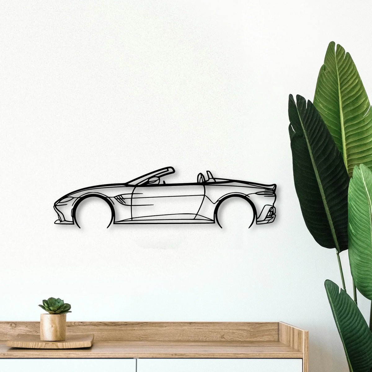 Aston Vantage Cabrio 2 Classic Silhouette Metal Wall Art - Tinvibe