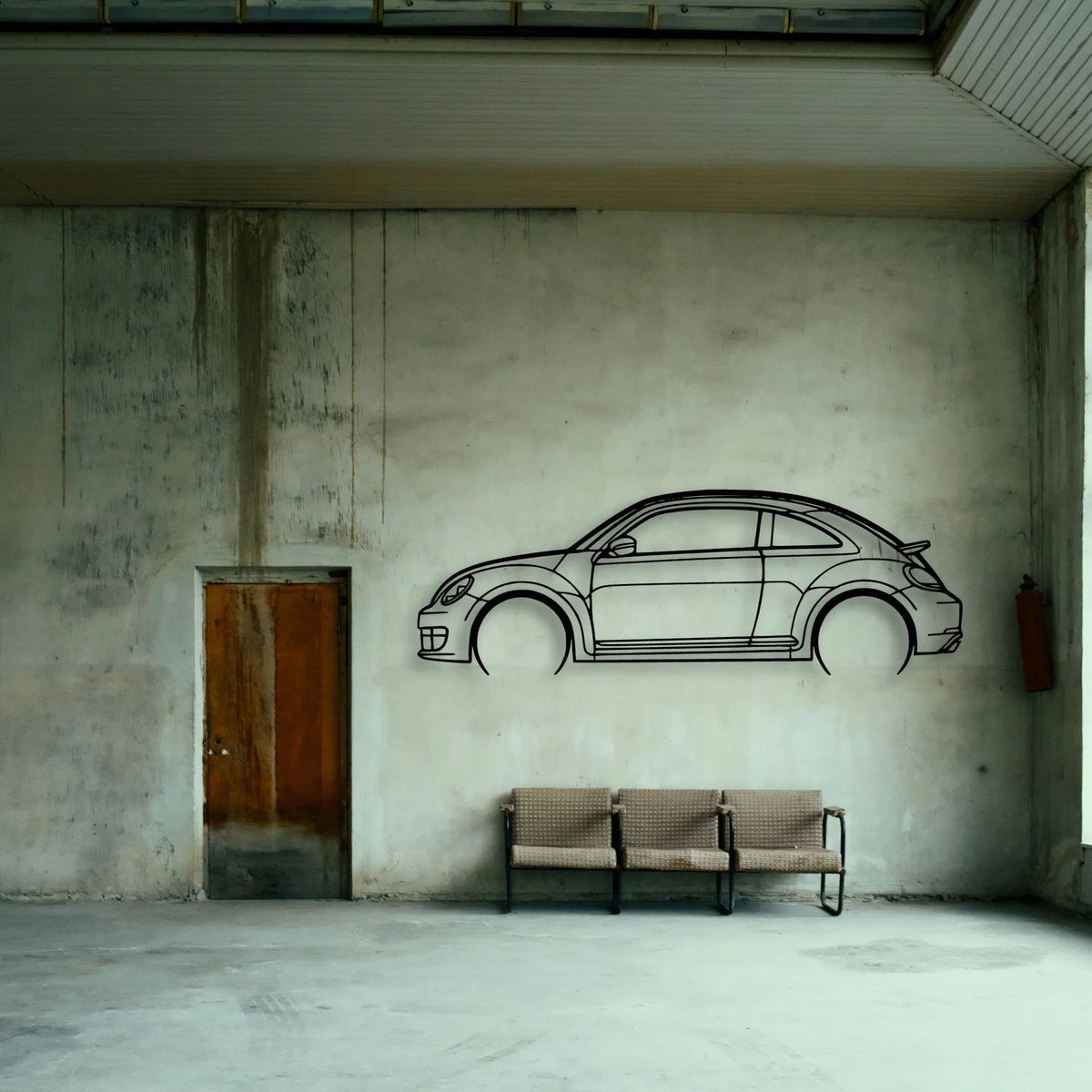Beetle 2013 Classic Silhouette Metal Wall Art - Tinvibe