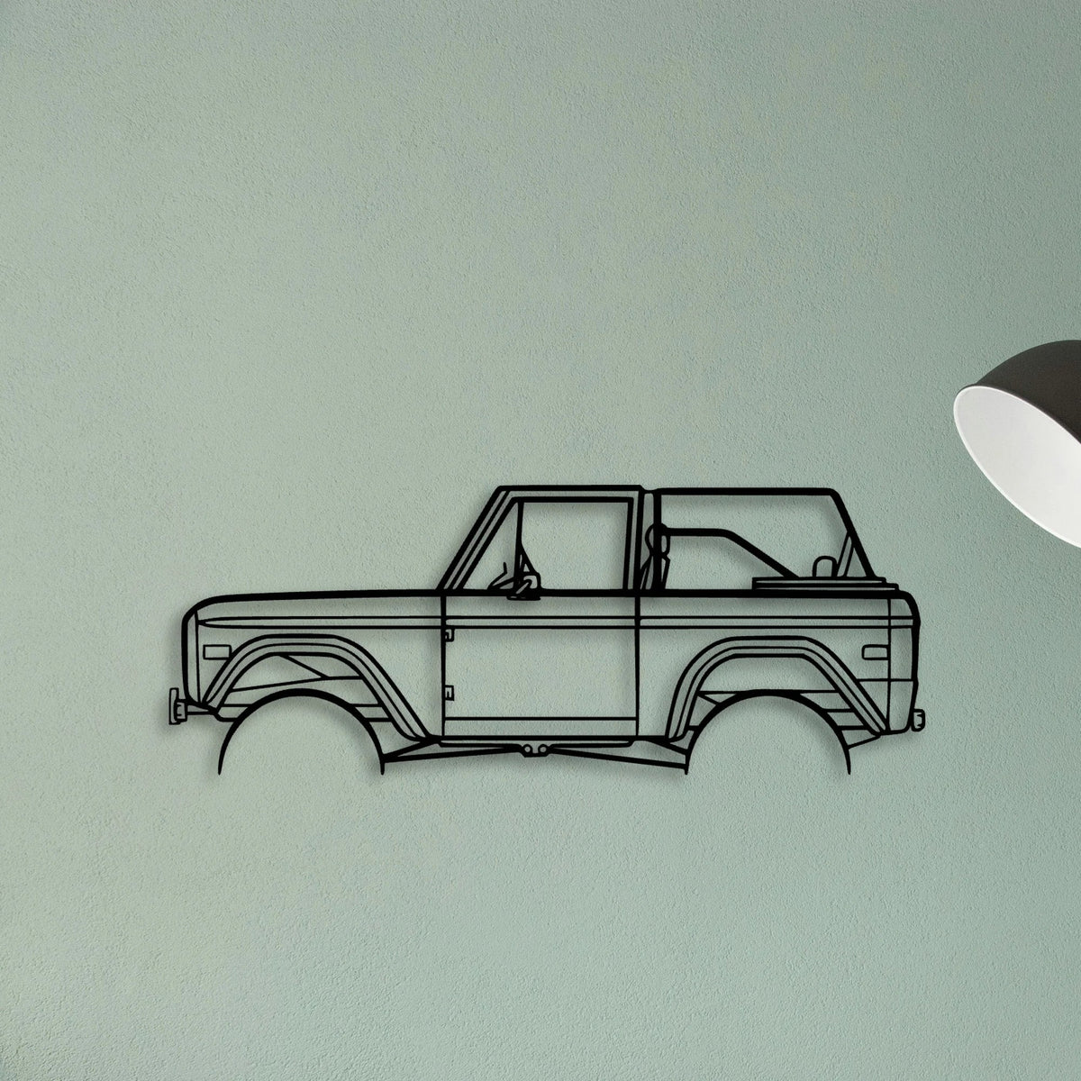 Bronco 1971 2 Classic Silhouette Metal Wall Art - Tinvibe
