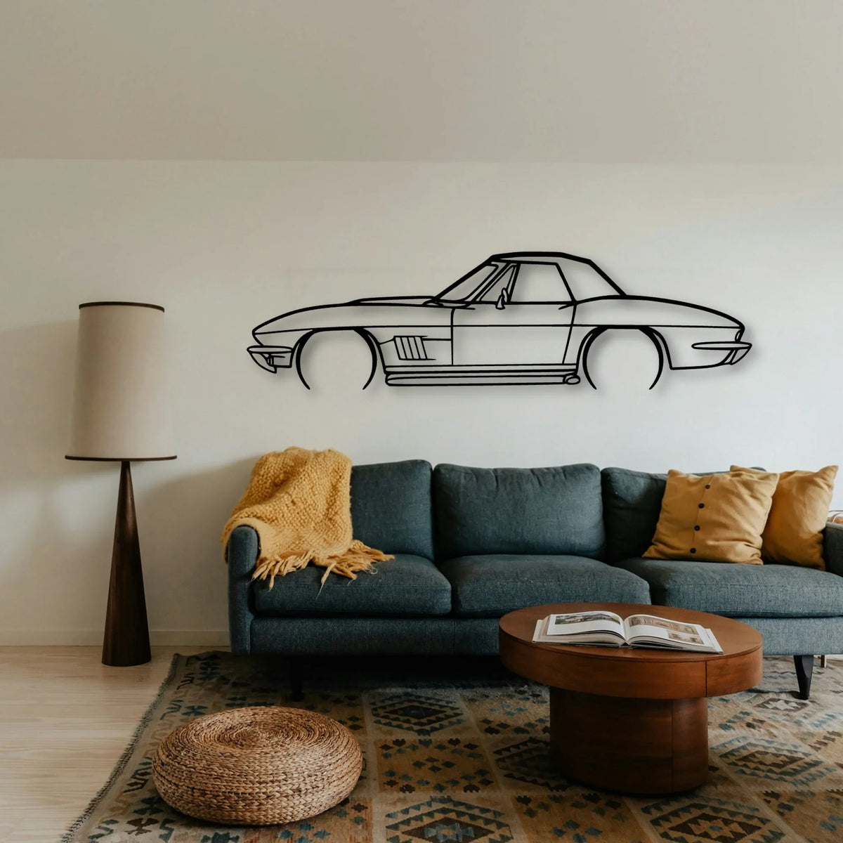 C2 427 1967 Classic Silhouette Metal Wall Art - Tinvibe