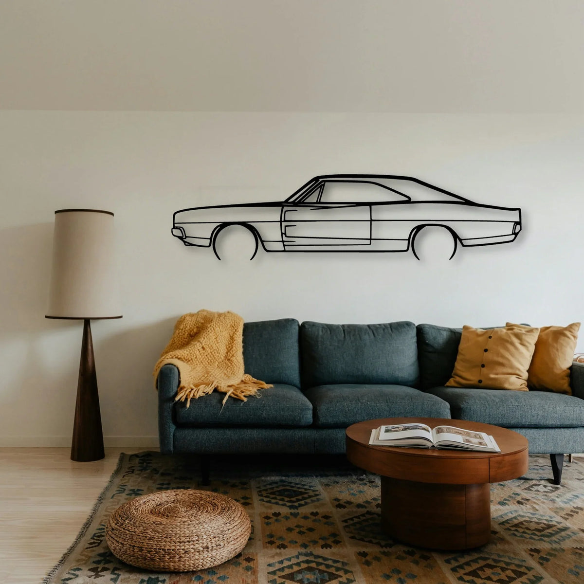 Charger 1969 3 Classic Silhouette Metal Wall Art - Tinvibe