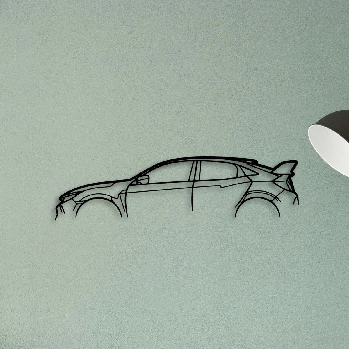 Civic Type R FK8 Classic Silhouette Metal Wall Art - Tinvibe