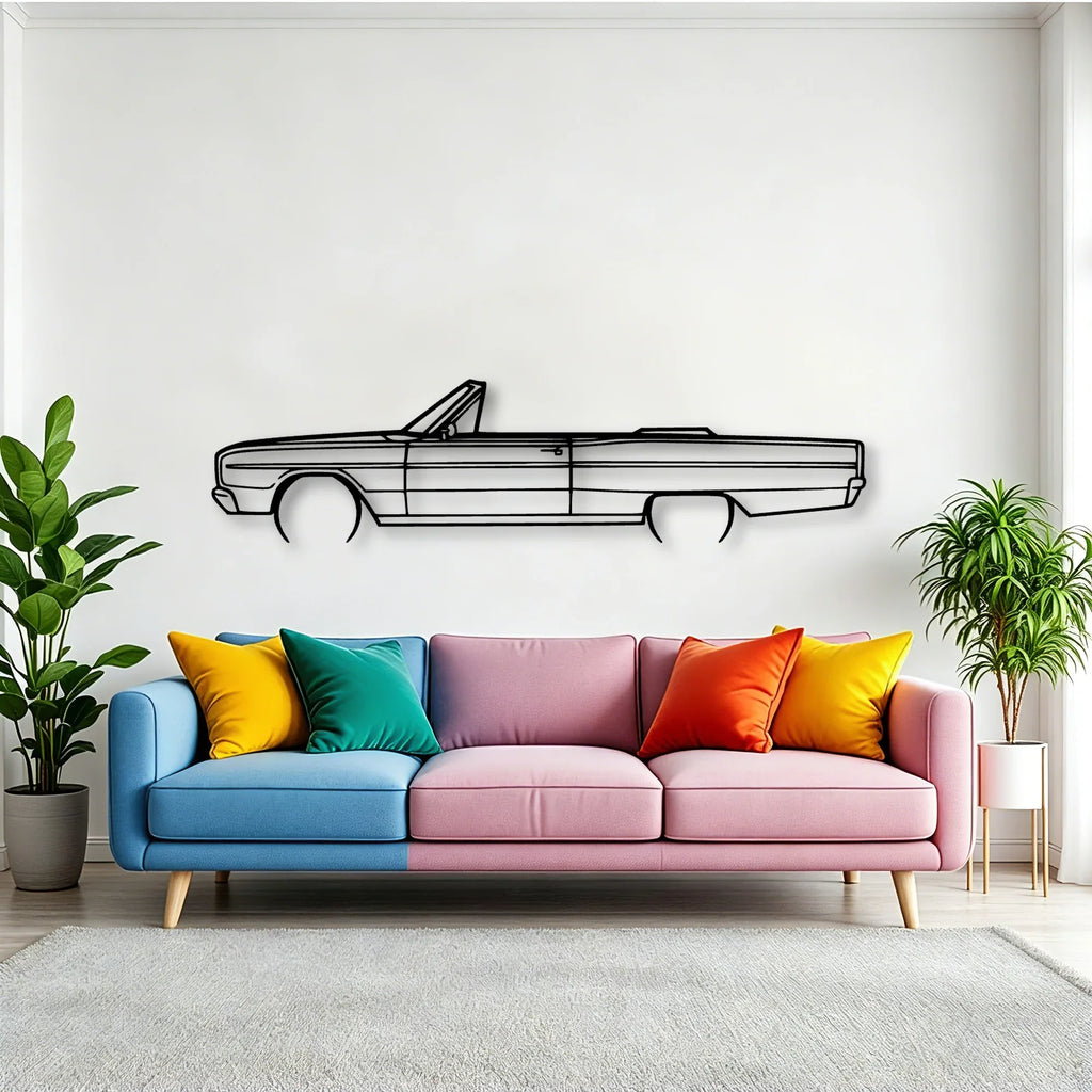 Coronet Convertible 1966 Classic Silhouette Metal Wall Art - Tinvibe
