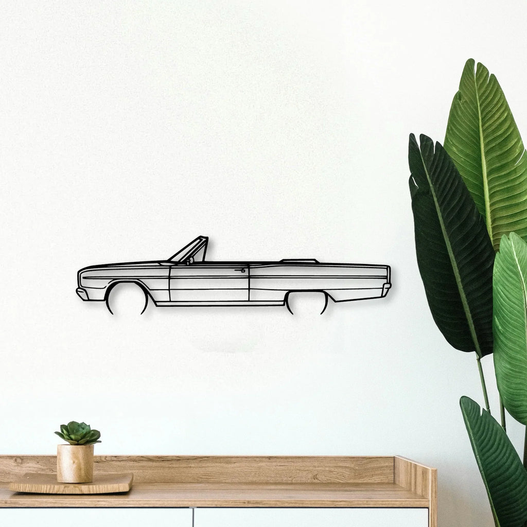 Coronet Convertible 1966 Classic Silhouette Metal Wall Art - Tinvibe