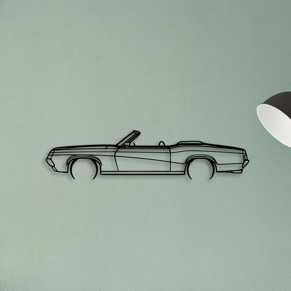Cougar Convertible 1969 Classic Silhouette Metal Wall Art - Tinvibe
