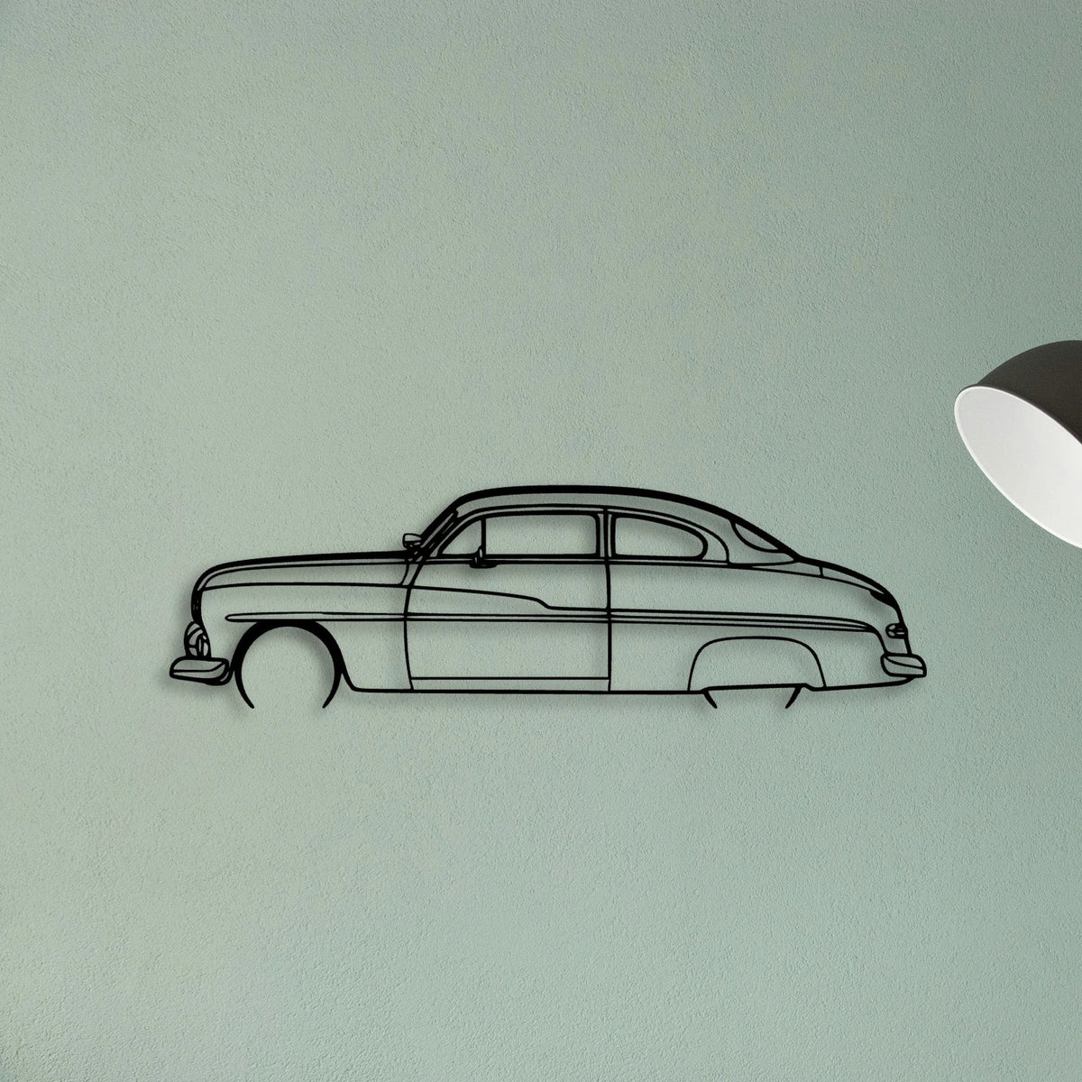 Coupe 1950 Classic Silhouette Metal Wall Art - Tinvibe