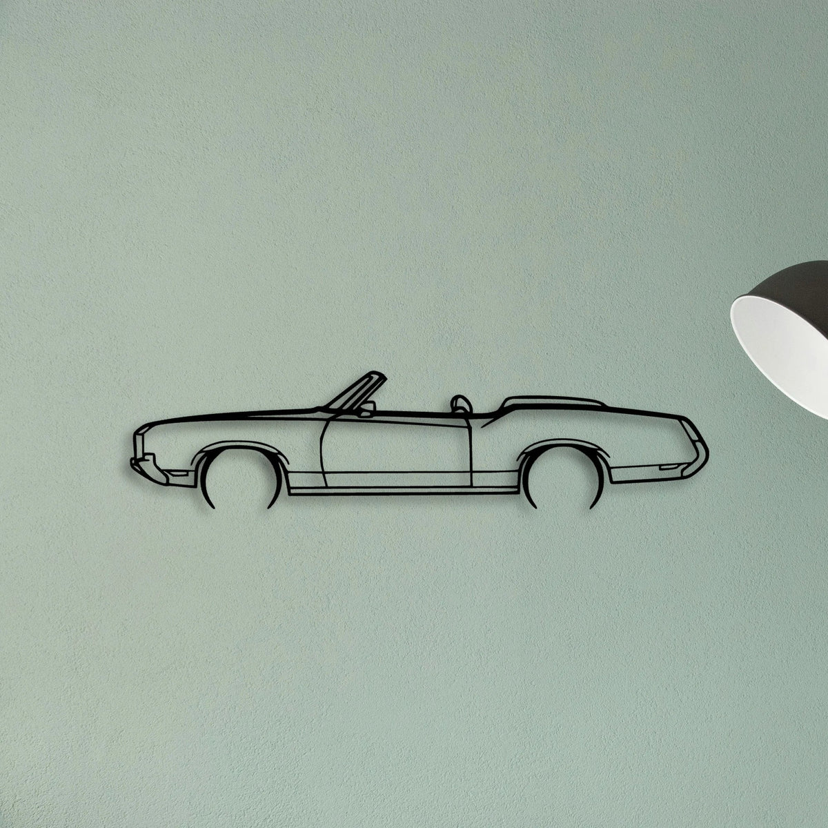 Cutlass Convertible 1972 Classic Silhouette Metal Wall Art - Tinvibe