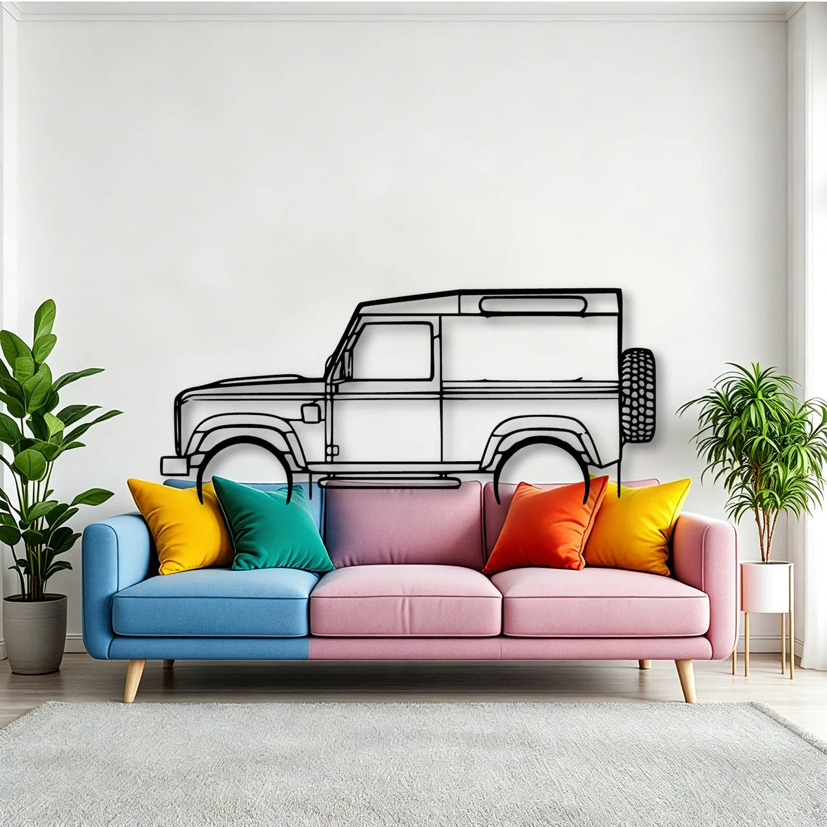Defender 90 Classic Silhouette Metal Wall Art - Tinvibe