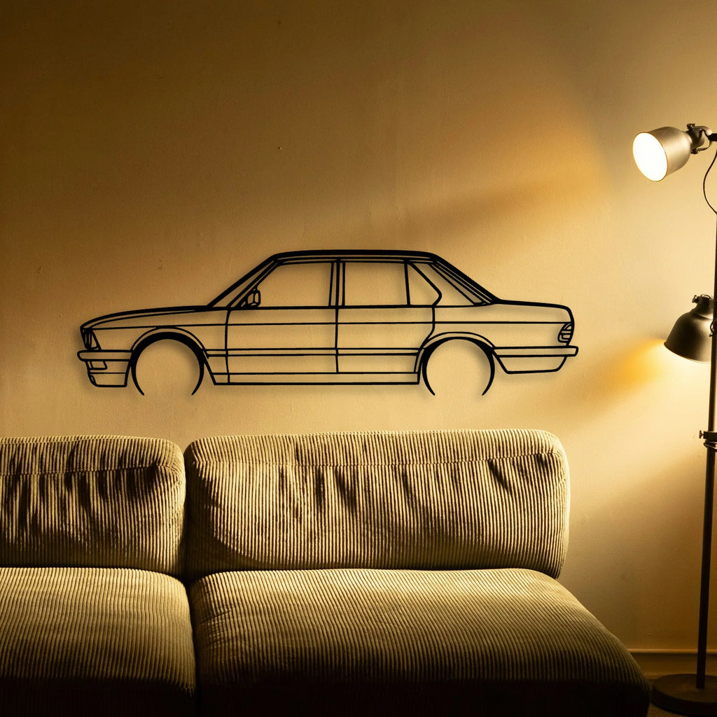 E28 1983 Classic Silhouette Metal Wall Art - Tinvibe