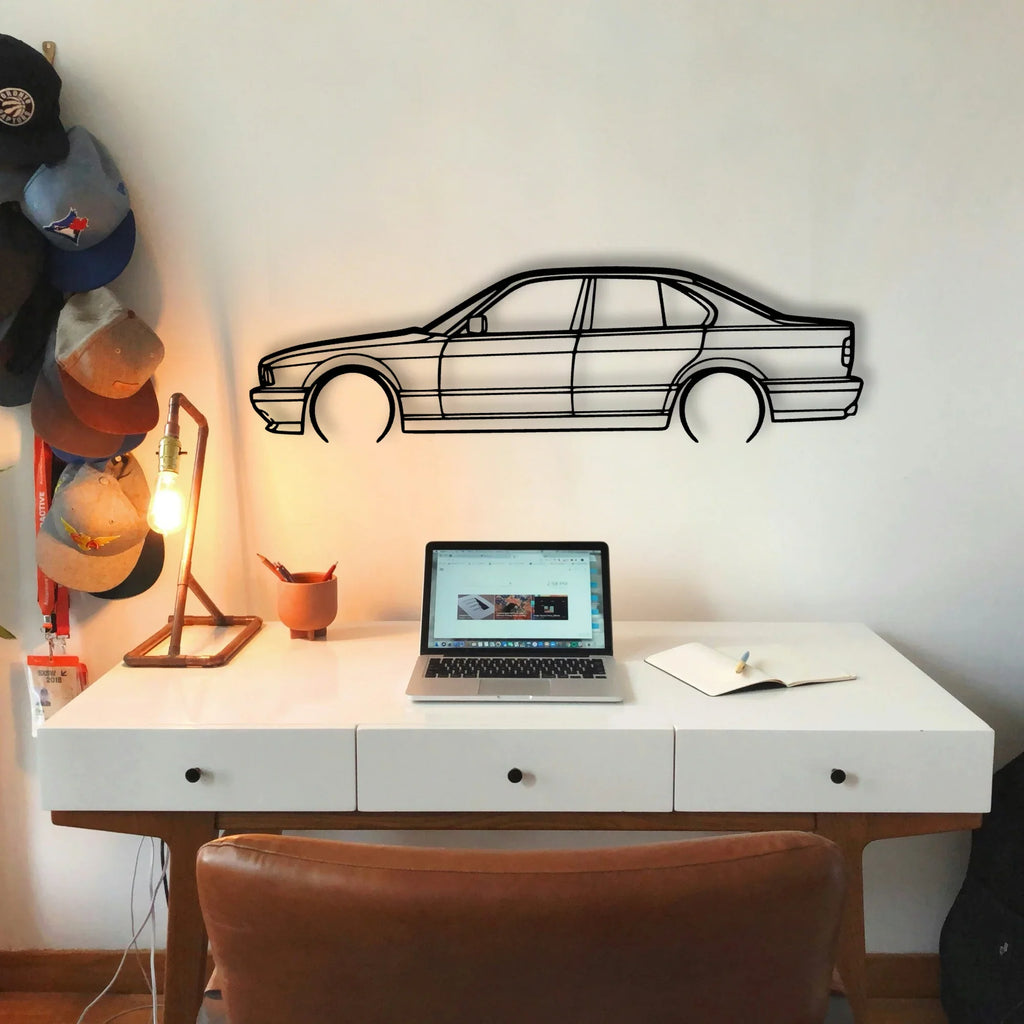 E34 M5 Classic Silhouette Metal Wall Art - Tinvibe