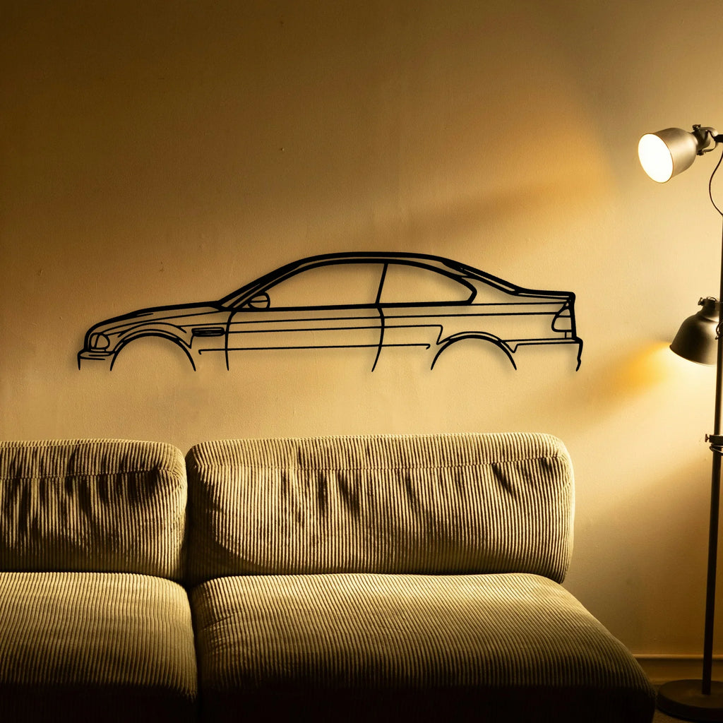 E46 M3 Classic Silhouette Metal Wall Art - Tinvibe