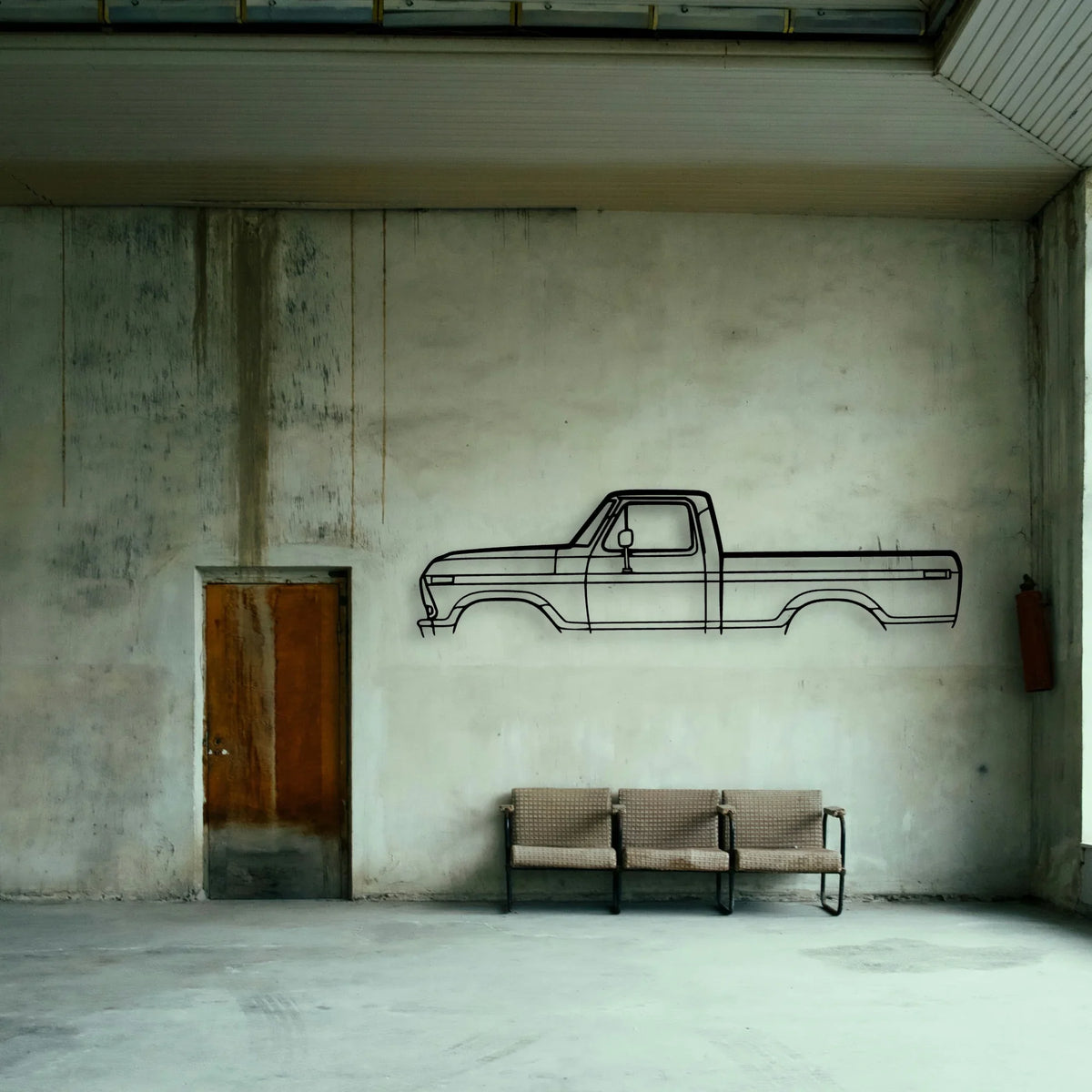 F 100 Classic Silhouette Metal Wall Art - Tinvibe