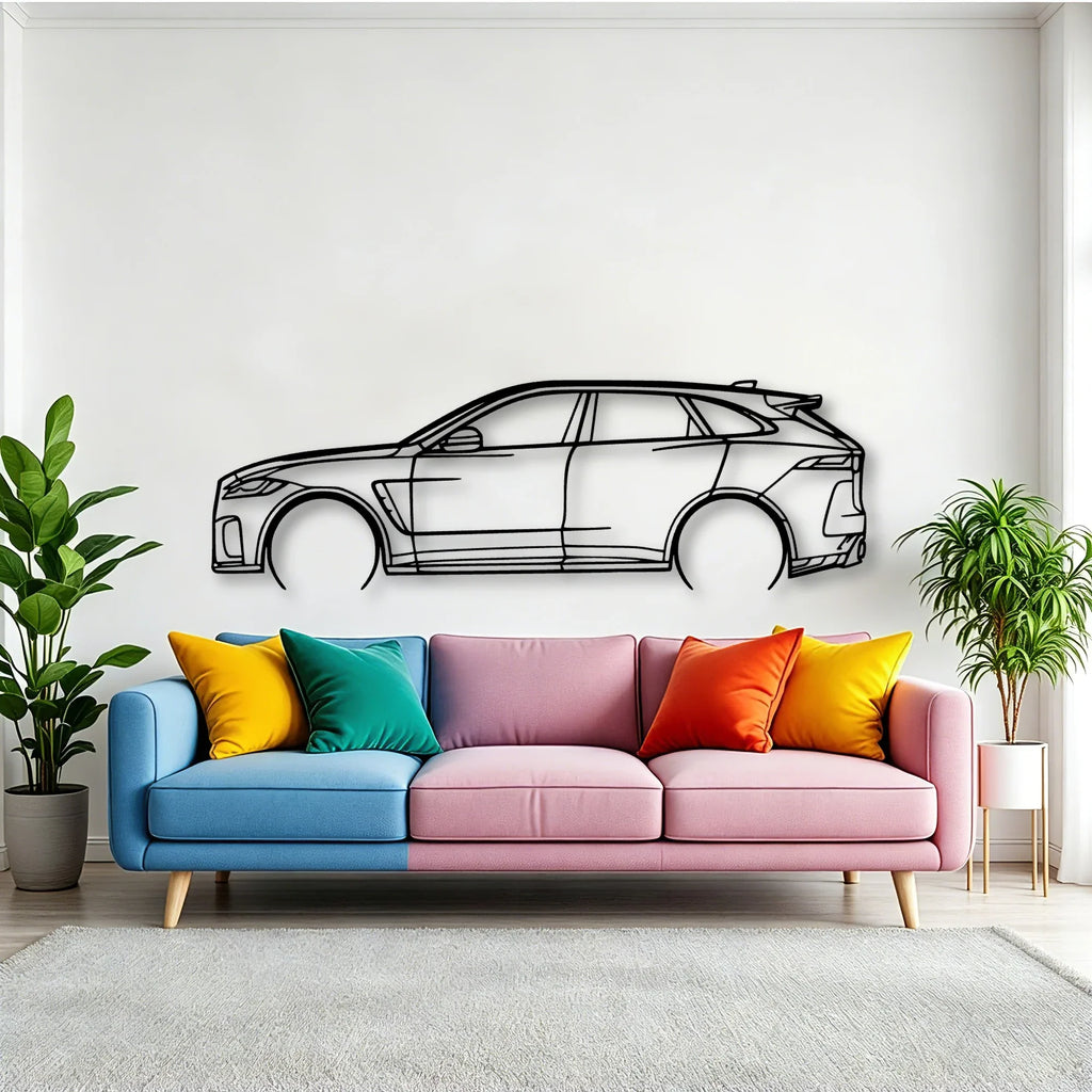 F Pace SVR 2 Classic Silhouette Metal Wall Art - Tinvibe