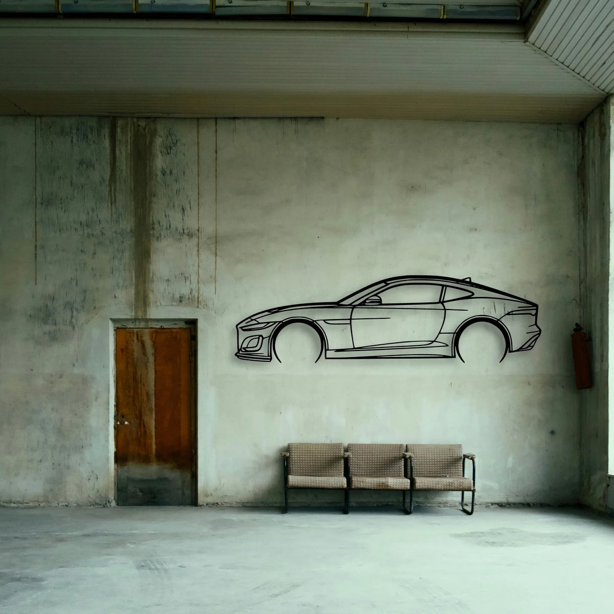 F Type 2020 Classic Silhouette Metal Wall Art - Tinvibe