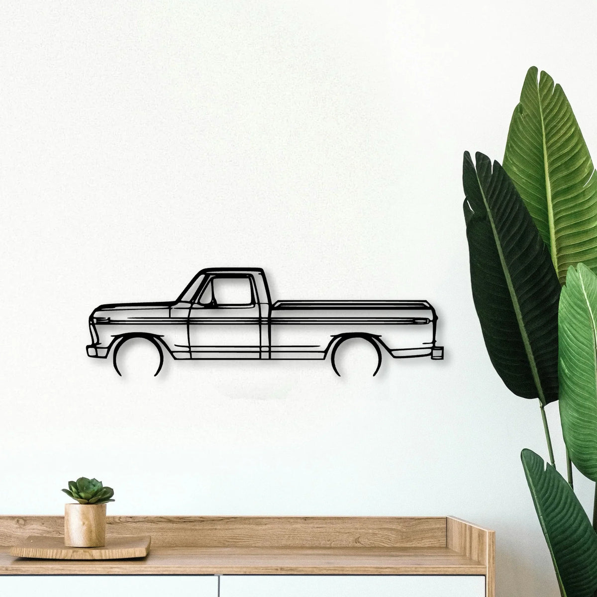 F150 1977 Classic Silhouette Metal Wall Art - Tinvibe