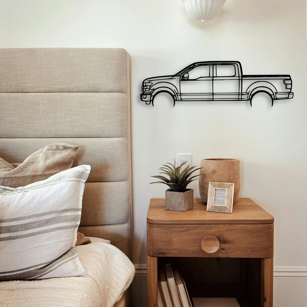 F150 2016 Classic Silhouette Metal Wall Art - Tinvibe