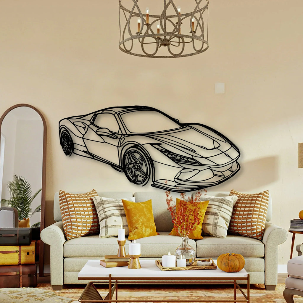 F8 Tributo Angle Classic Silhouette Metal Wall Art - Tinvibe